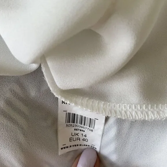 River Island sleeveless Button up Blouse SZ UK14 - Picture 6 of 6
